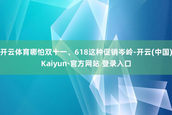 开云体育哪怕双十一、618这种促销岑岭-开云(中国)Kaiyun·官方网站 登录入口