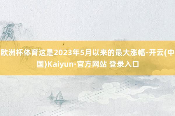 欧洲杯体育这是2023年5月以来的最大涨幅-开云(中国)Kaiyun·官方网站 登录入口