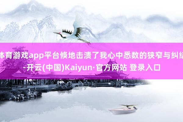 体育游戏app平台倏地击溃了我心中悉数的狭窄与纠结-开云(中国)Kaiyun·官方网站 登录入口