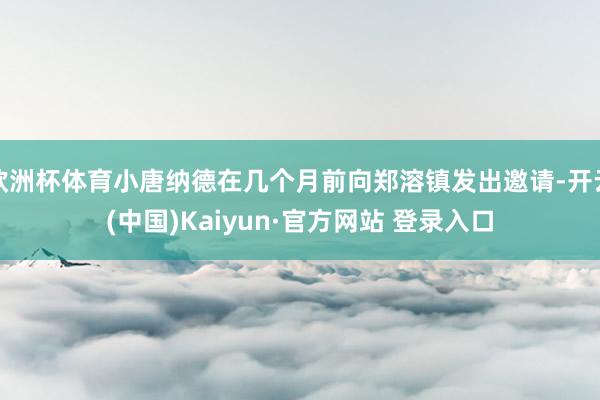 欧洲杯体育小唐纳德在几个月前向郑溶镇发出邀请-开云(中国)Kaiyun·官方网站 登录入口
