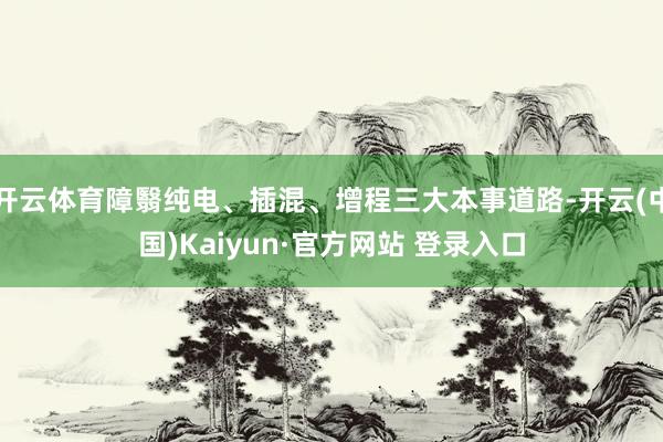 开云体育障翳纯电、插混、增程三大本事道路-开云(中国)Kaiyun·官方网站 登录入口