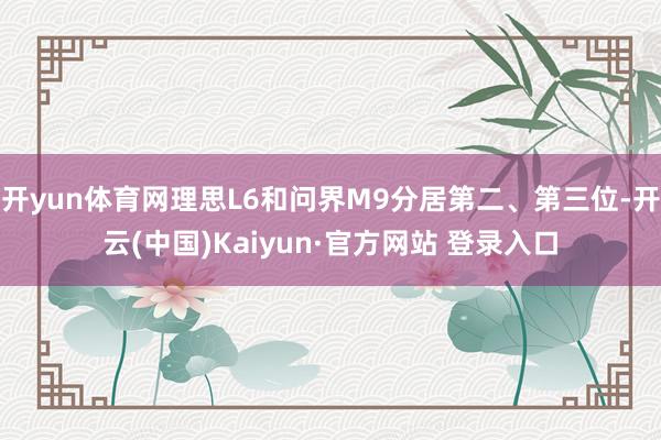 开yun体育网理思L6和问界M9分居第二、第三位-开云(中国)Kaiyun·官方网站 登录入口