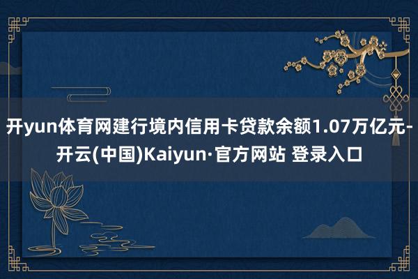 开yun体育网建行境内信用卡贷款余额1.07万亿元-开云(中国)Kaiyun·官方网站 登录入口