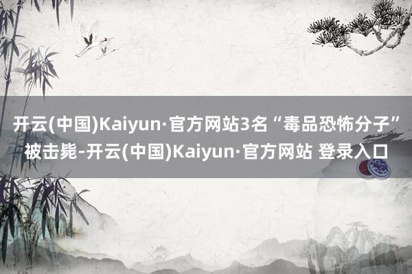 开云(中国)Kaiyun·官方网站3名“毒品恐怖分子”被击毙-开云(中国)Kaiyun·官方网站 登录入口