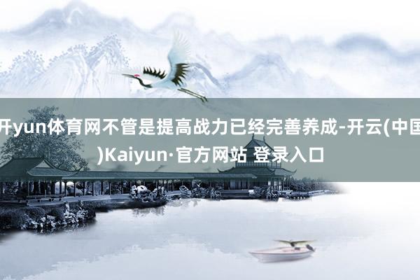 开yun体育网不管是提高战力已经完善养成-开云(中国)Kaiyun·官方网站 登录入口