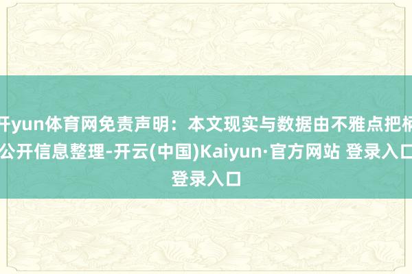 开yun体育网免责声明：本文现实与数据由不雅点把柄公开信息整理-开云(中国)Kaiyun·官方网站 登录入口