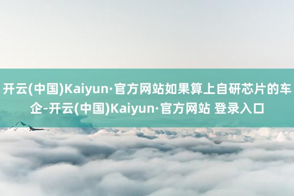 开云(中国)Kaiyun·官方网站如果算上自研芯片的车企-开云(中国)Kaiyun·官方网站 登录入口