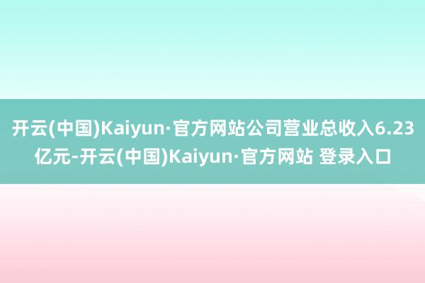 开云(中国)Kaiyun·官方网站公司营业总收入6.23亿元-开云(中国)Kaiyun·官方网站 登录入口