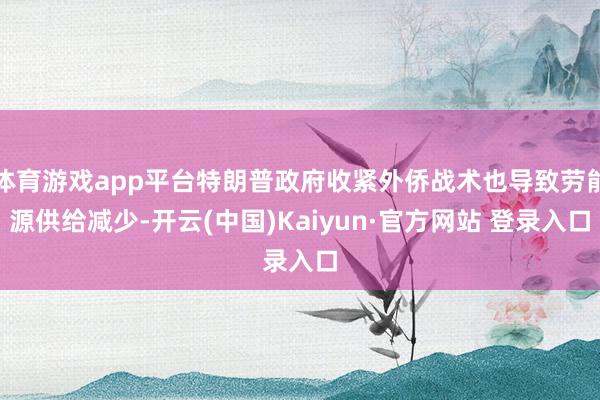 体育游戏app平台特朗普政府收紧外侨战术也导致劳能源供给减少-开云(中国)Kaiyun·官方网站 登录入口