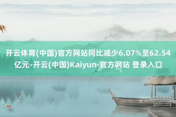 开云体育(中国)官方网站同比减少6.07%至62.54亿元-开云(中国)Kaiyun·官方网站 登录入口