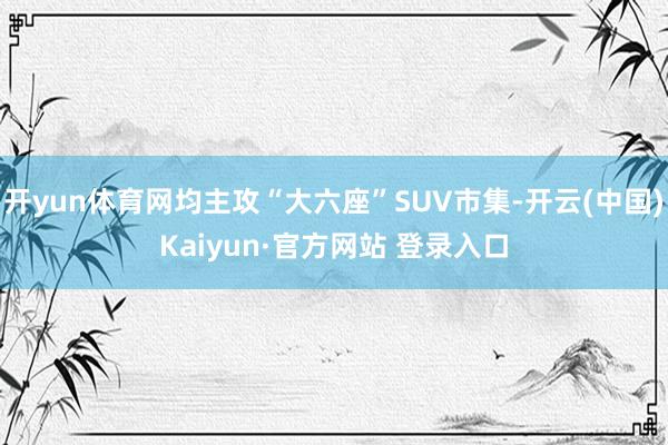 开yun体育网均主攻“大六座”SUV市集-开云(中国)Kaiyun·官方网站 登录入口