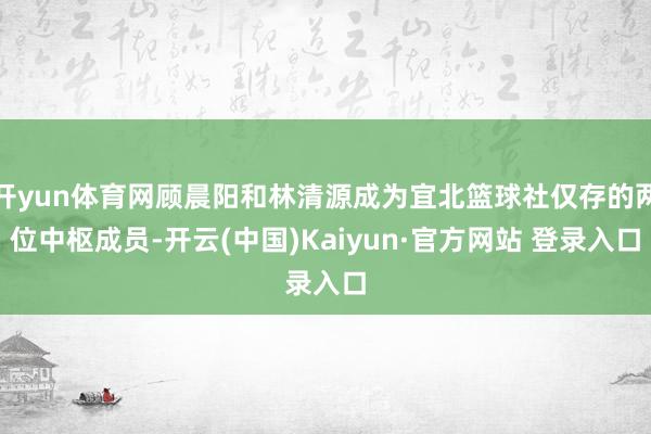 开yun体育网顾晨阳和林清源成为宜北篮球社仅存的两位中枢成员-开云(中国)Kaiyun·官方网站 登录入口