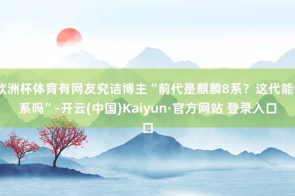 欧洲杯体育有网友究诘博主“前代是麒麟8系？这代能9系吗”-开云(中国)Kaiyun·官方网站 登录入口