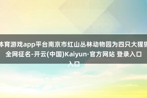 体育游戏app平台南京市红山丛林动物园为四只大猩猩全网征名-开云(中国)Kaiyun·官方网站 登录入口